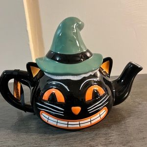 Halloween Black Cat Witch Teapot